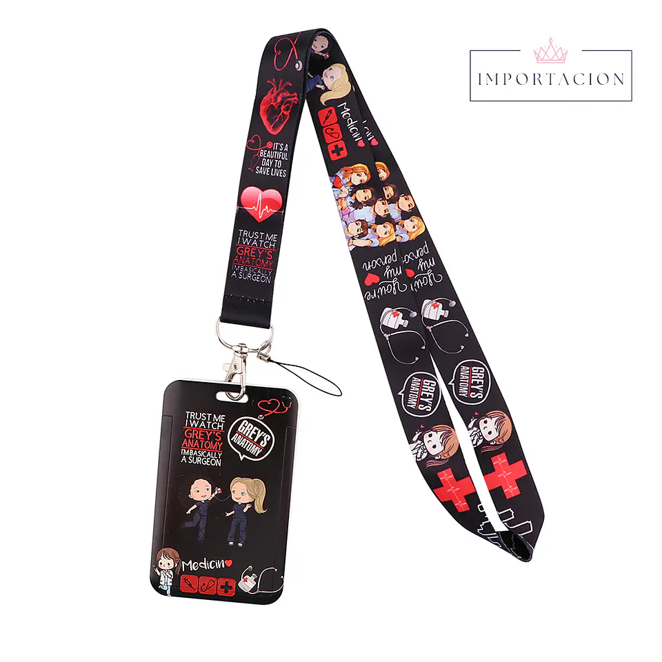 Preventa Portacredencial  Vertical + Lanyard Grey Anatomy 10