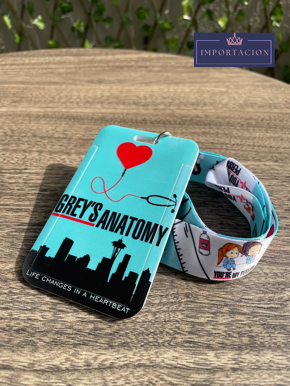 Preventa Portacredencial  Vertical + Lanyard Grey Anatomy 6
