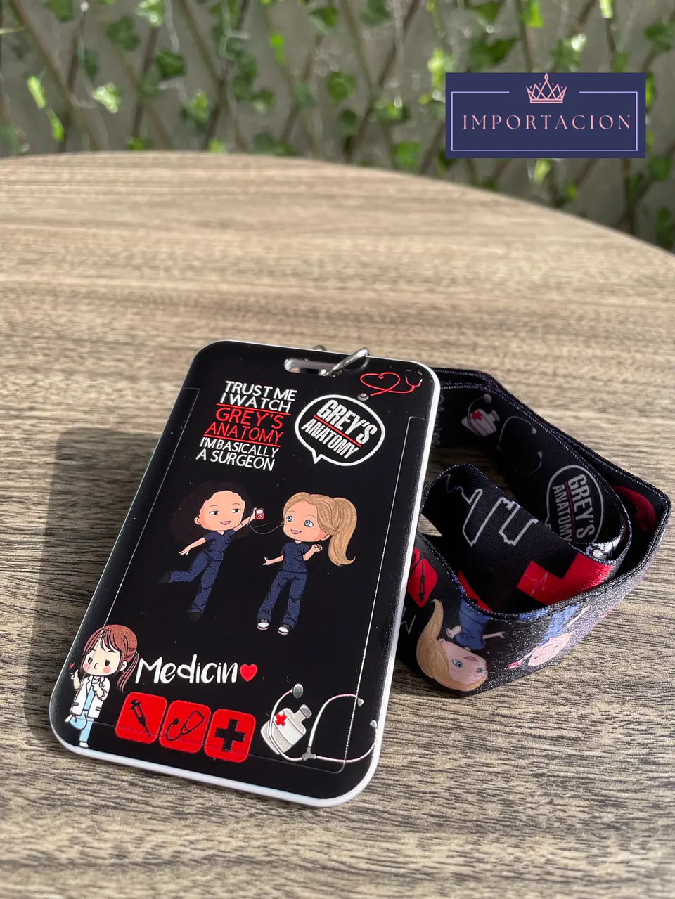 Preventa Portacredencial  Vertical + Lanyard Grey Anatomy 8