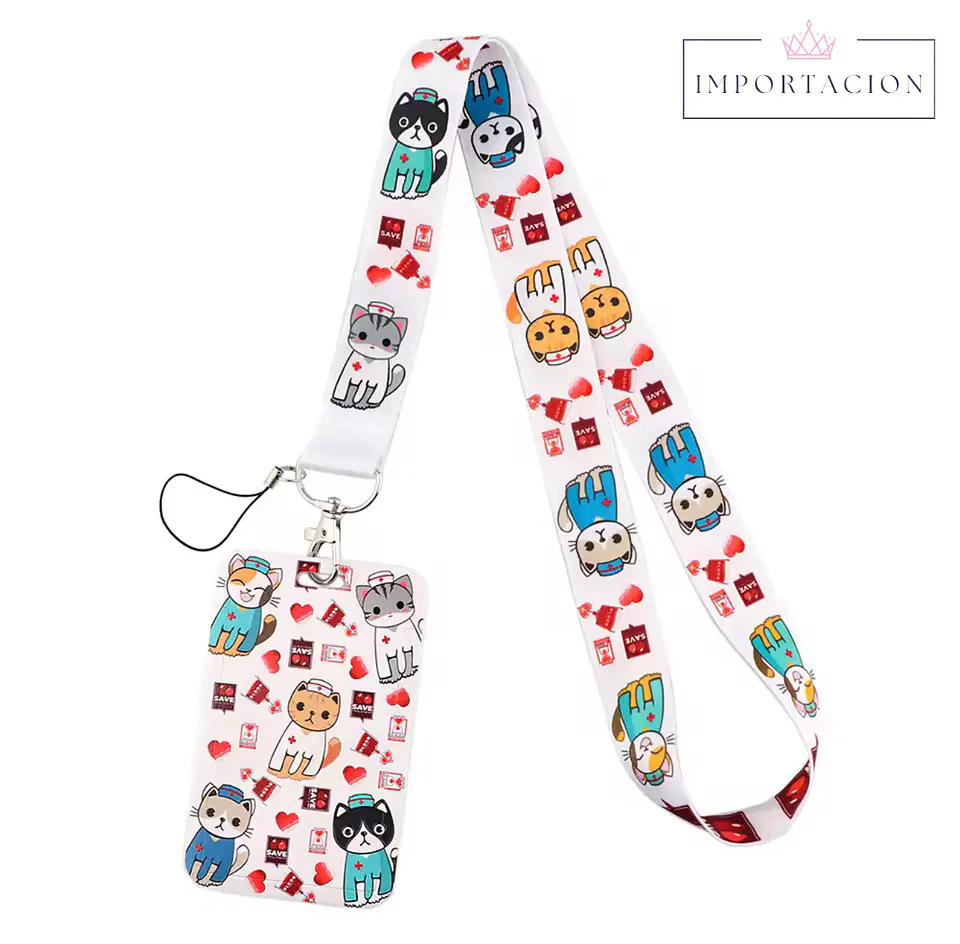 Preventa Portacredencial Vertical + Lanyard Gatitos Enfermeros 2