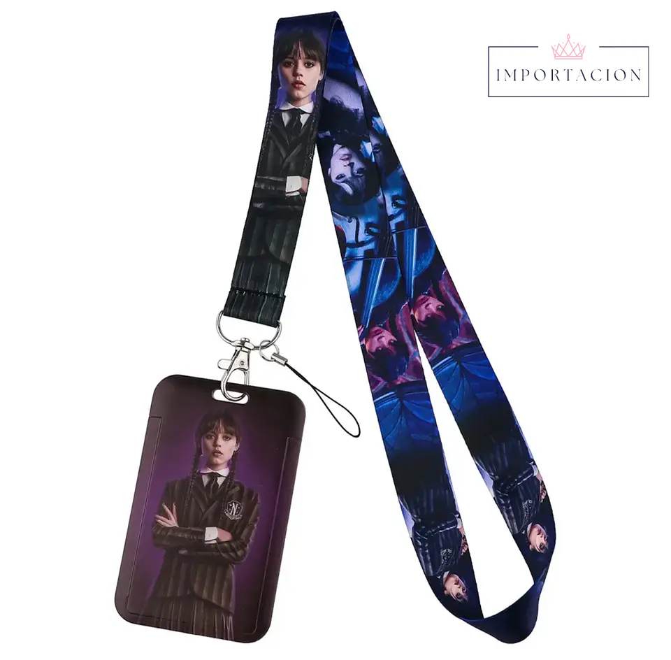 Preventa Portacredencial Vertical + Lanyard Wednesday Merlina 3