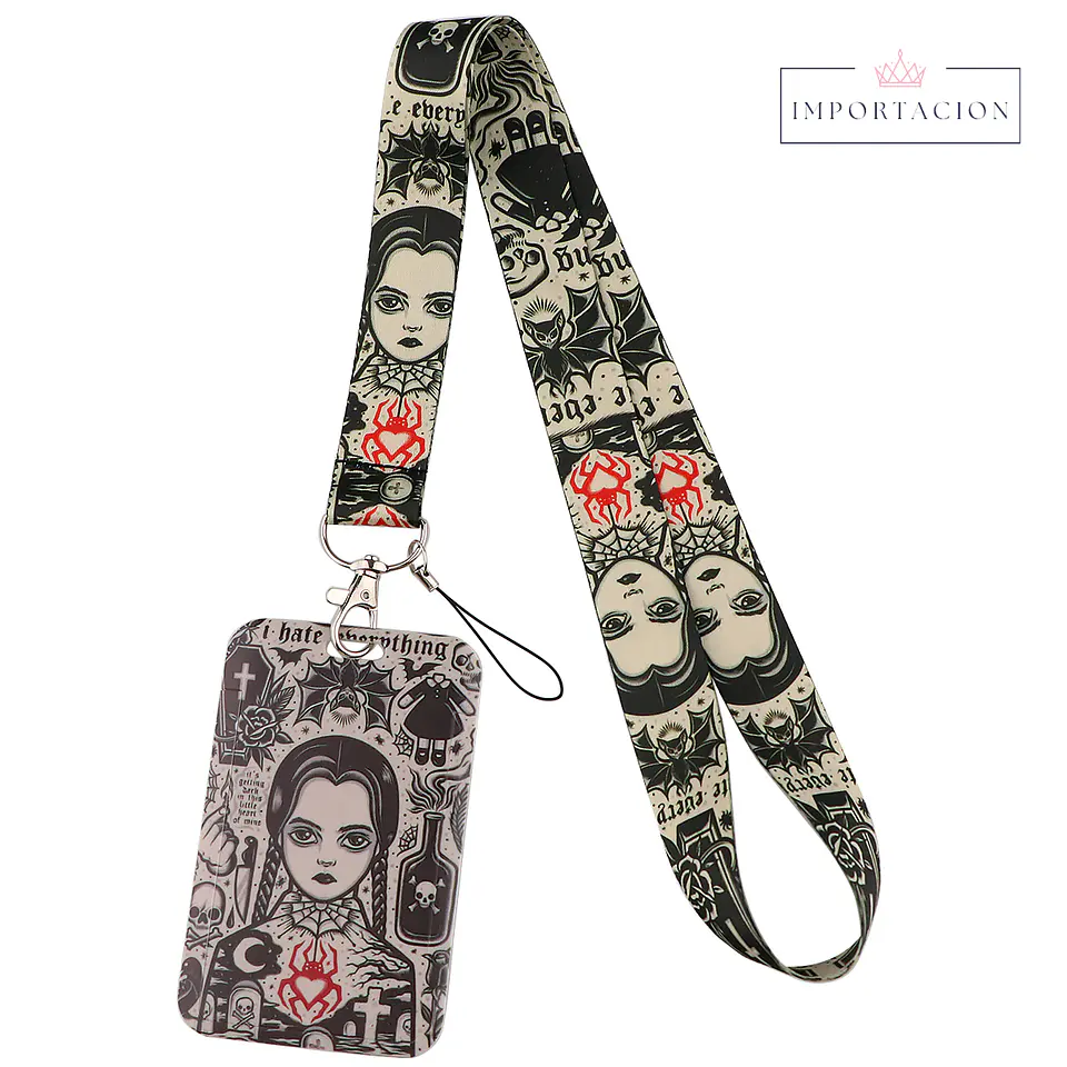 Preventa Portacredencial Vertical + Lanyard Wednesday Merlina 4