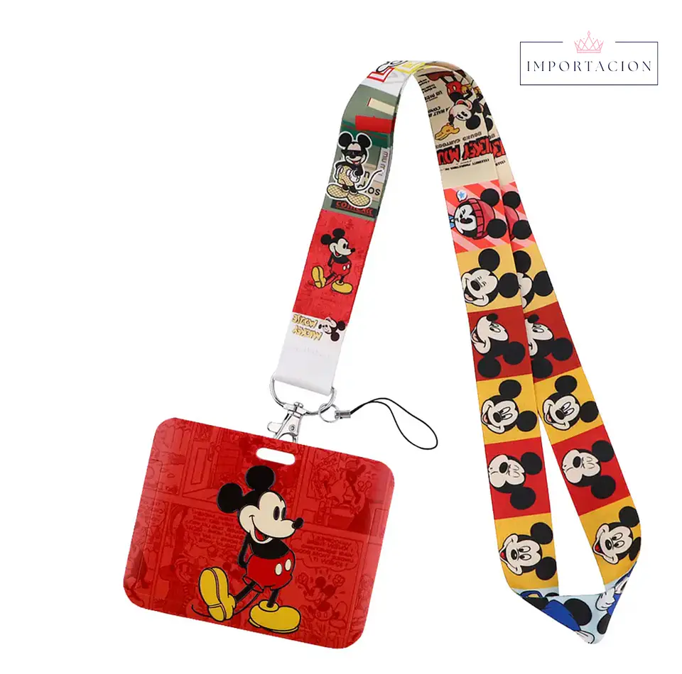 Preventa Portacredencial Horizontal + Lanyard Mickey Friends 6