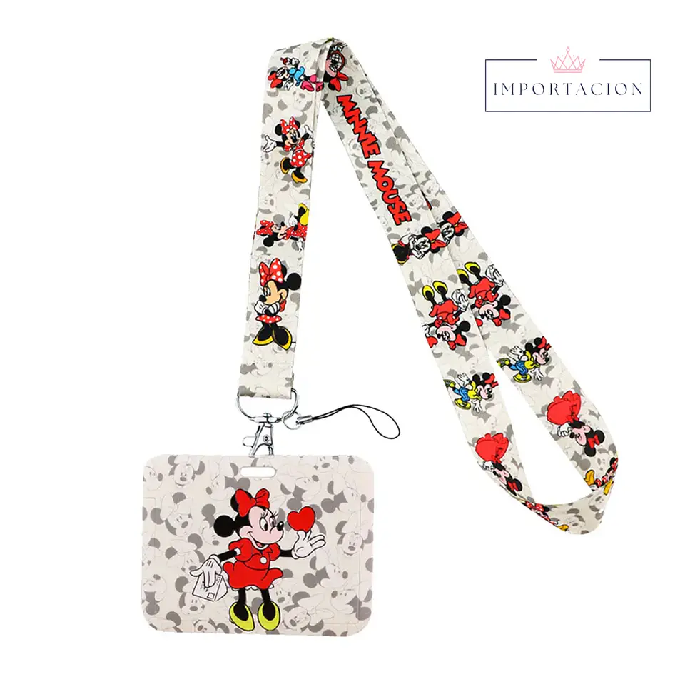 Preventa Portacredencial Horizontal + Lanyard Minnie Mouse 6