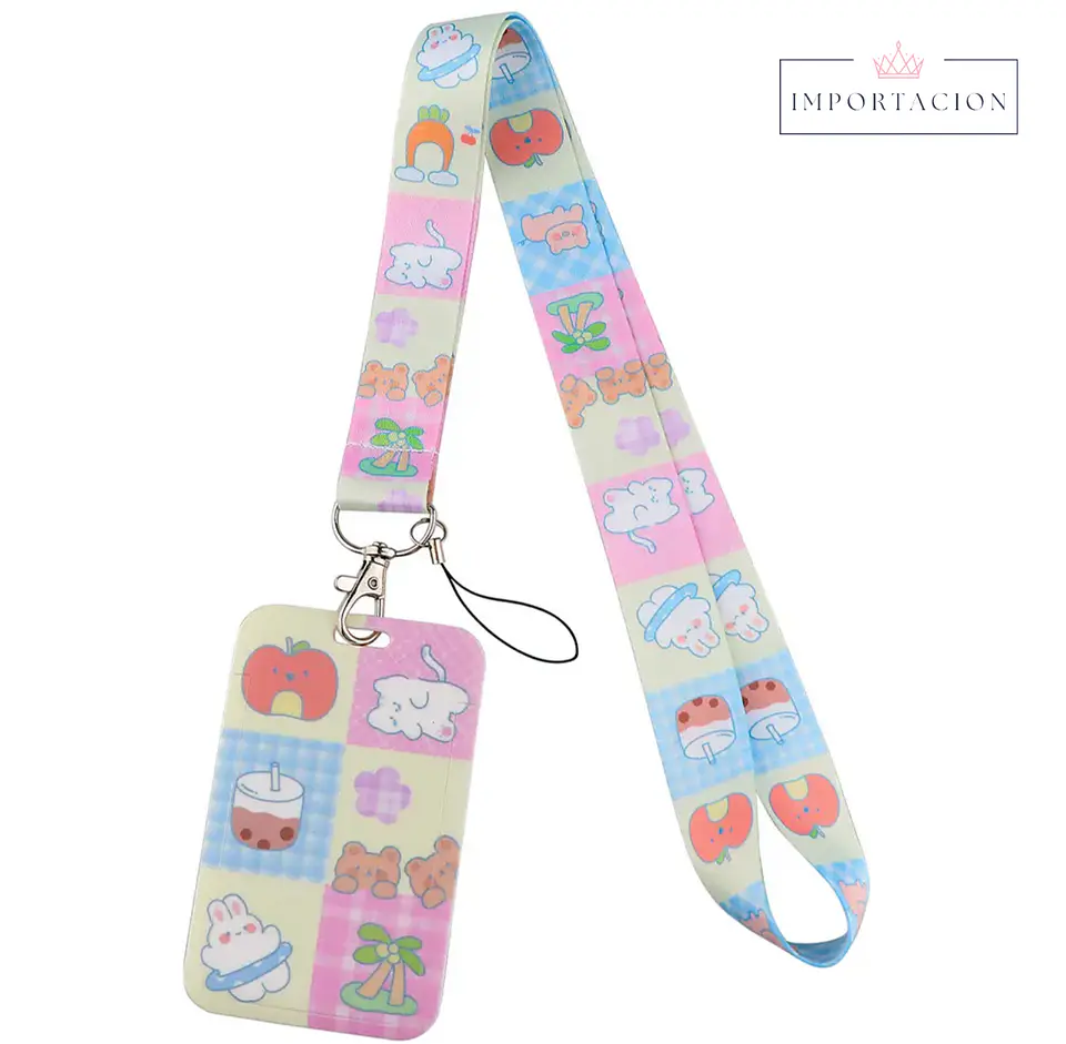 Portacredencial Vertical + Lanyard Ositos Kwaii 5