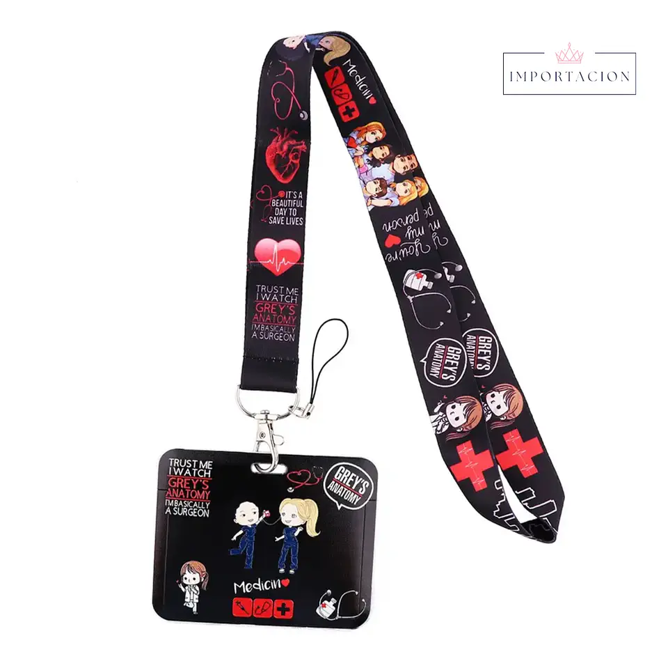 Preventa Portacredencial Horizontal + Lanyard Grey Anatomy  6