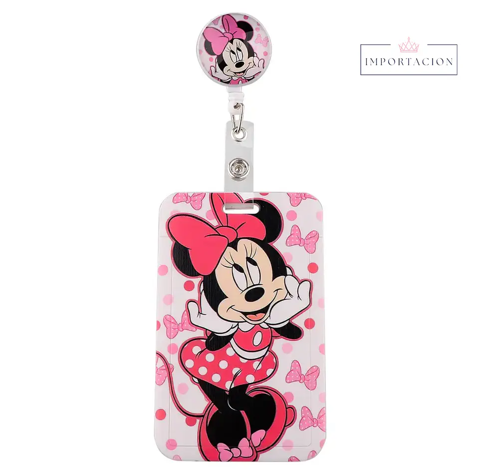 Preventa Portacredencial Vertical + Hebilla Retractil Minnie  3