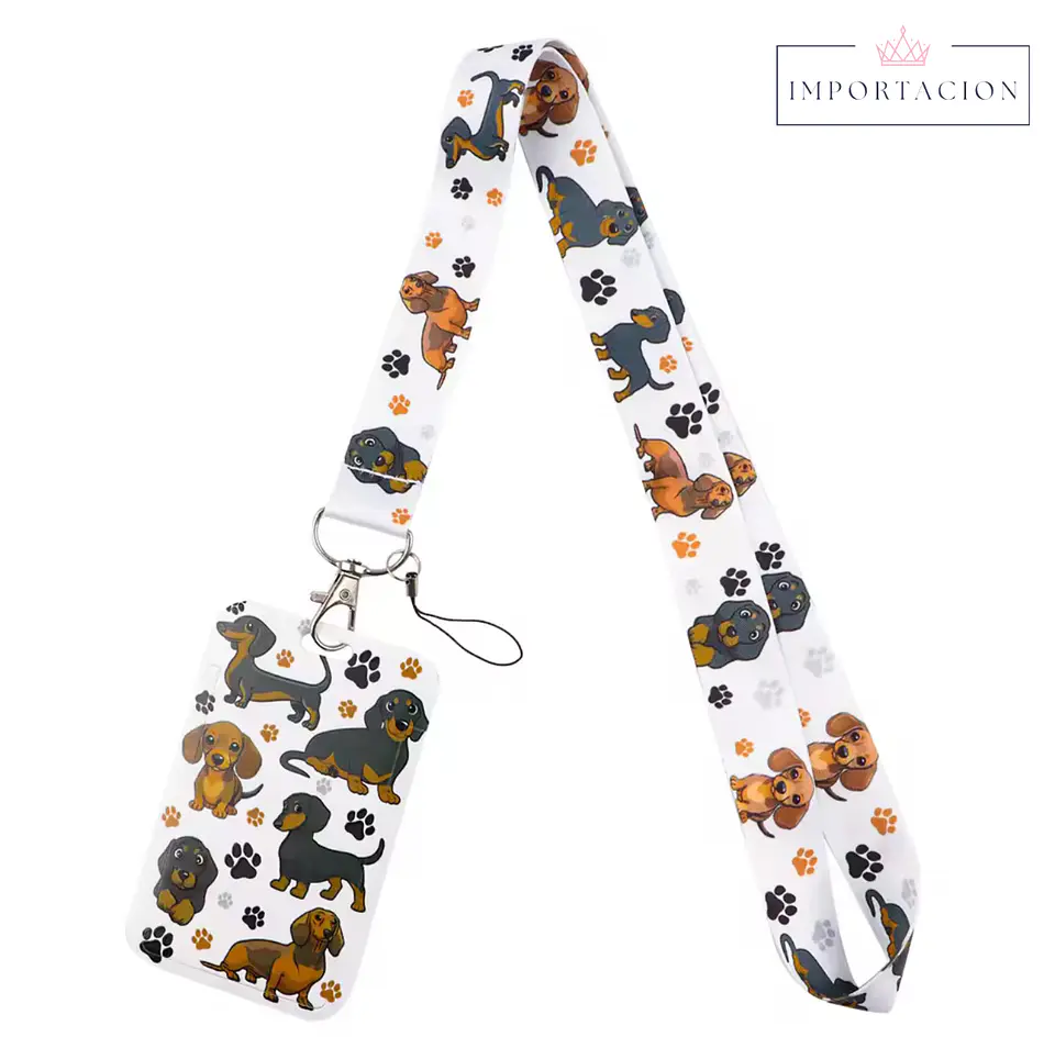 Preventa Portacredencial Vertical + Lanyard Perros Salchichas 3