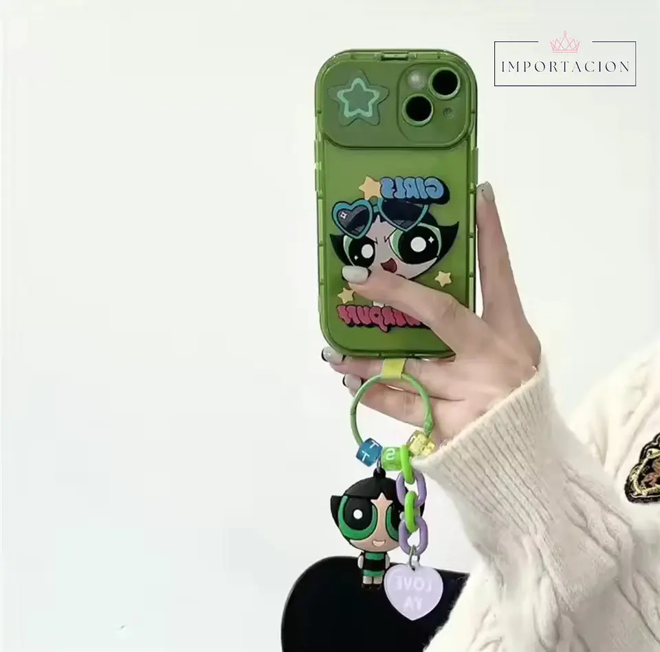 Preventa  Carcasa iPhone Chicas Superpoderosas + colgante 3D 4
