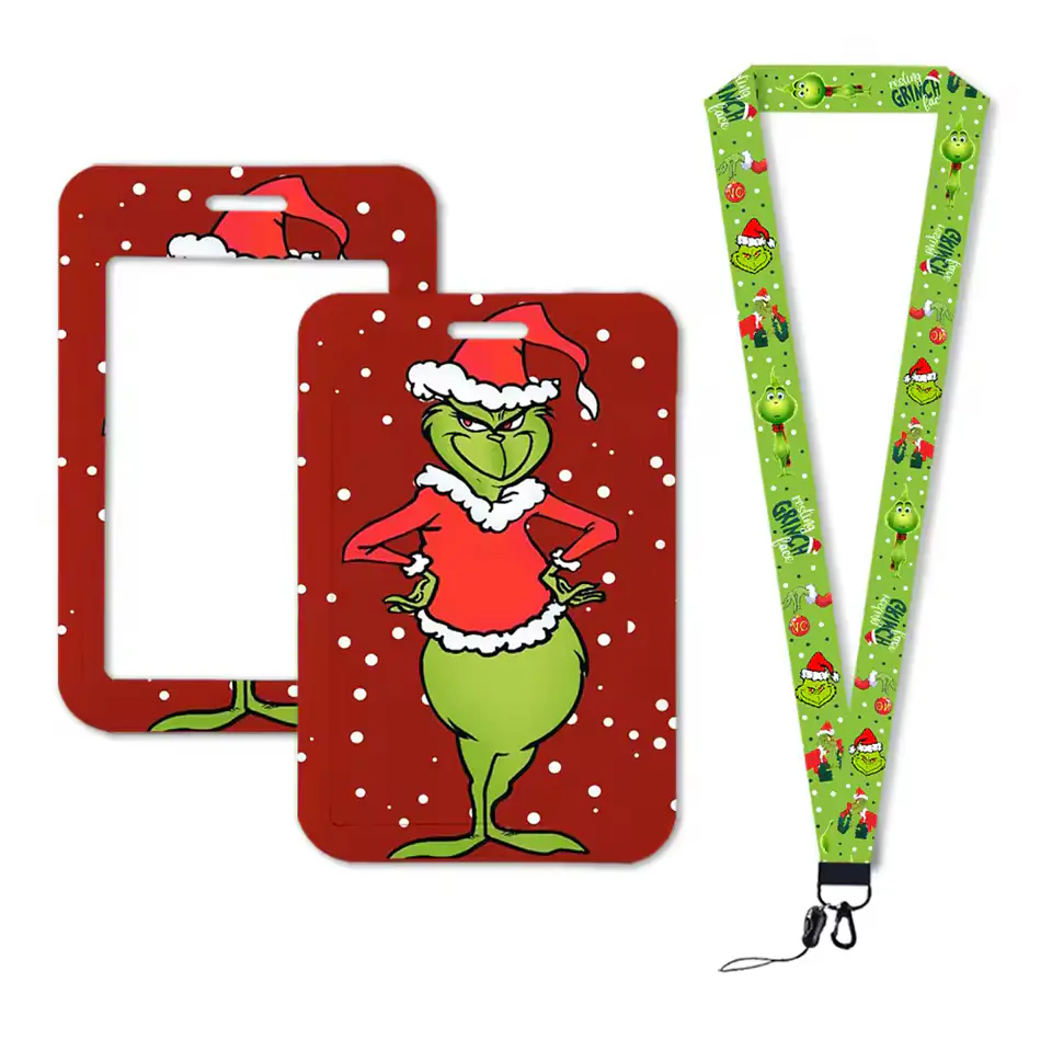 Preventa Portacredencial Vertical + Lanyard Grinch Navideño 5