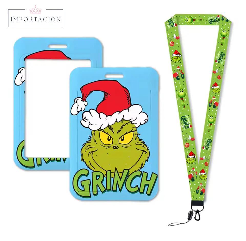 Preventa Portacredencial Vertical + Lanyard Grinch Navideño 4