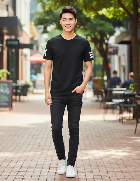 Polera Unisex Negra Urbana