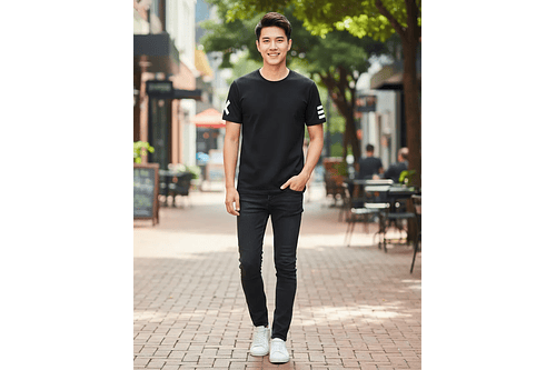 Polera Unisex Negra Urbana