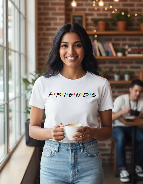 Polera Unisex Blanca Friends