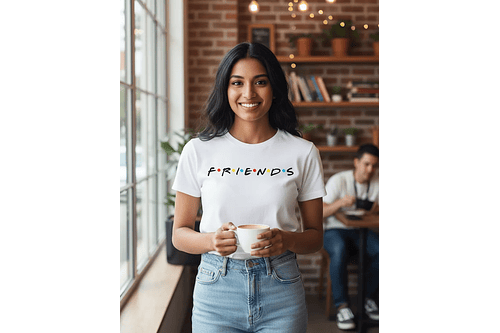 Polera Unisex Blanca Friends