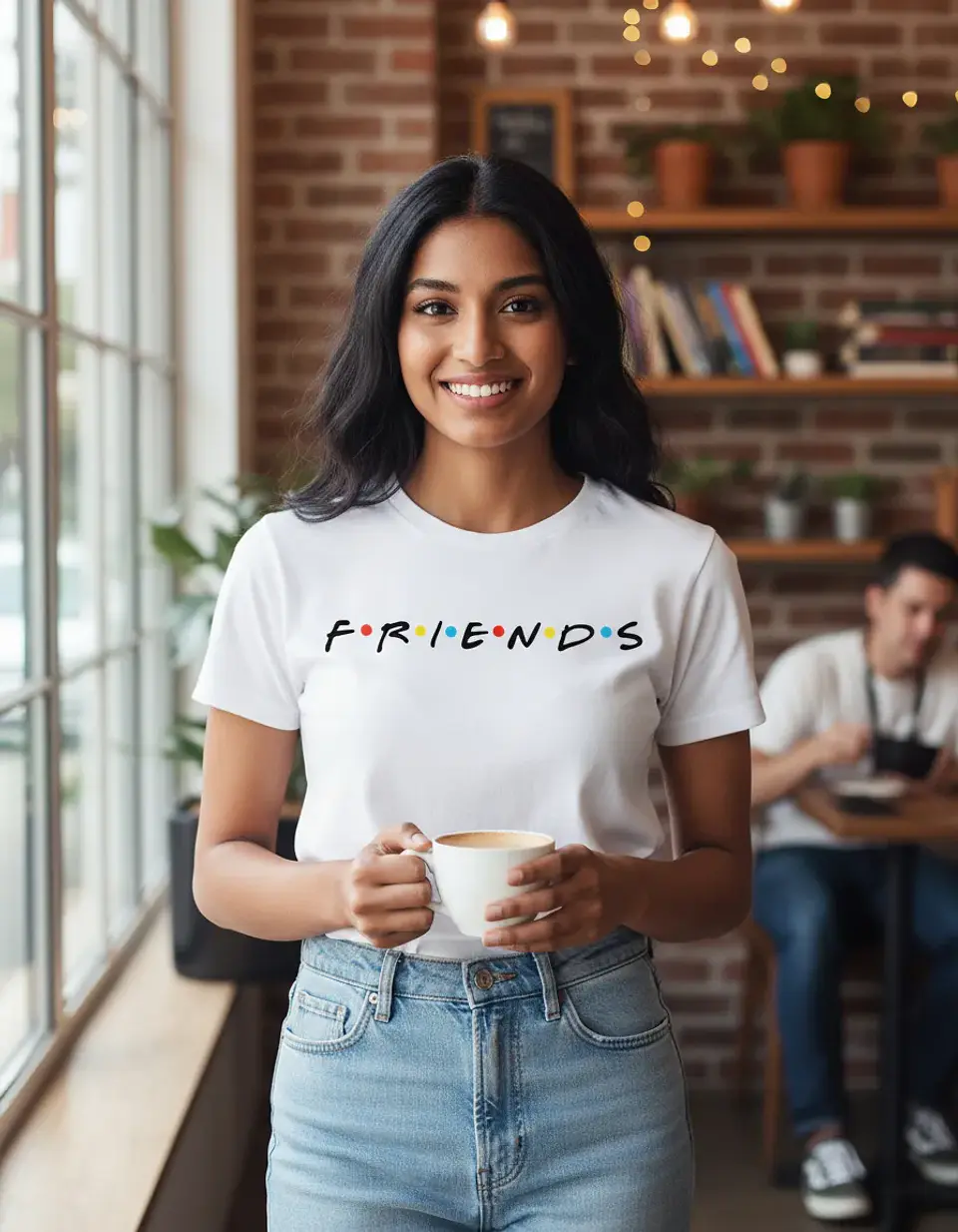 Polera Unisex Blanca Friends 1