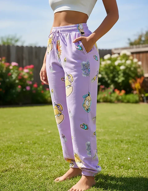 Jogger Unisex Rugrats morado (pequeño detalle en la tela)