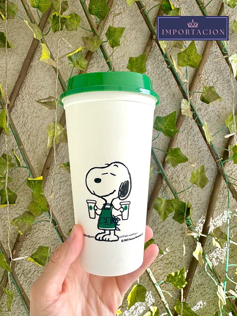 Preventa Vaso Plastico Reutilizable Starbucks + Snoppy colab 473ml