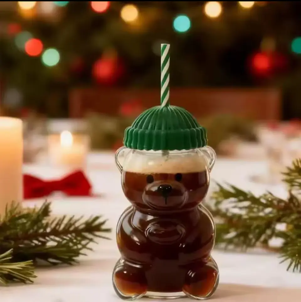 Preventa Vaso Osito de Vidrio 500ML (SIN LOGO STARBUCKS) 2