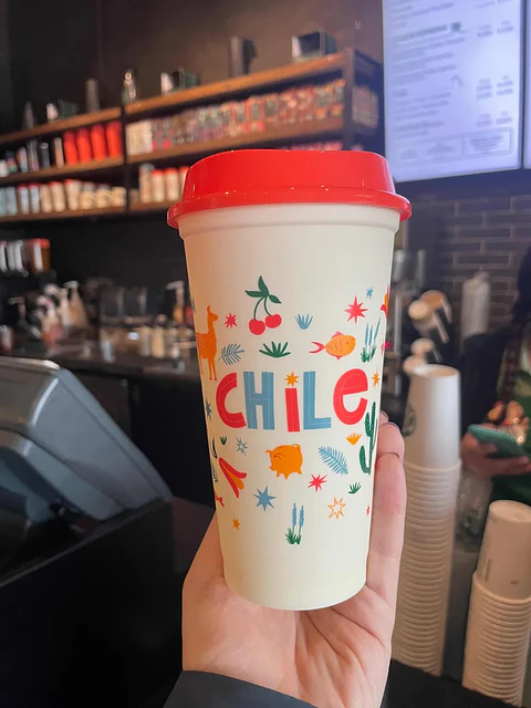Vaso Starbucks Reutilizable Chile Nuevo Con Tapa Aniversario 20 Años 473ml