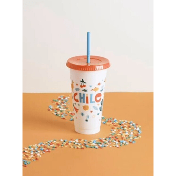 Vaso Plastico Reutilizable 20 Años Chile Aniversario 473ml 2