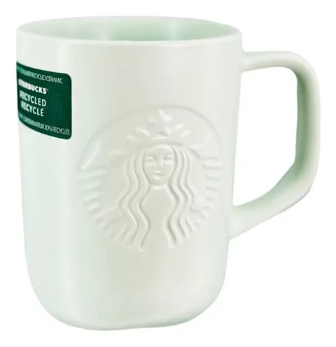 Taza Starbucks Sustentable Reciclado Triangular 473ml
