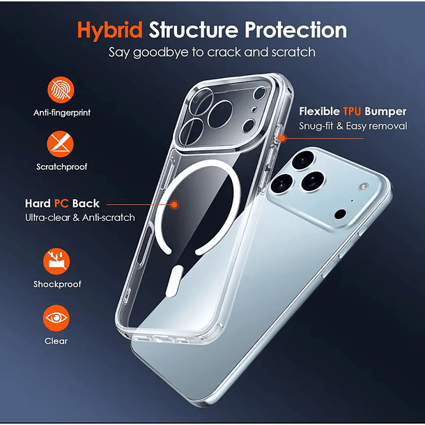 Preventa Carcasa Celular Transparente Magsafe modelos iphone 17 3