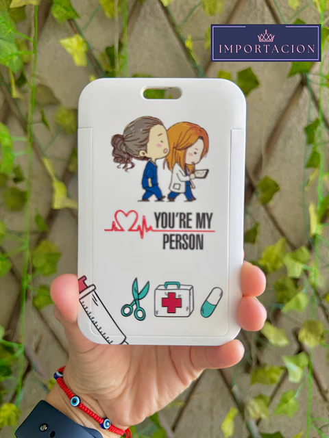Preventa Portacredencial  Vertical + Lanyard Grey Anatomy