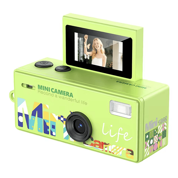 Preventa Mini Camara Retro Digital Llavero Con Pantalla Flip 9