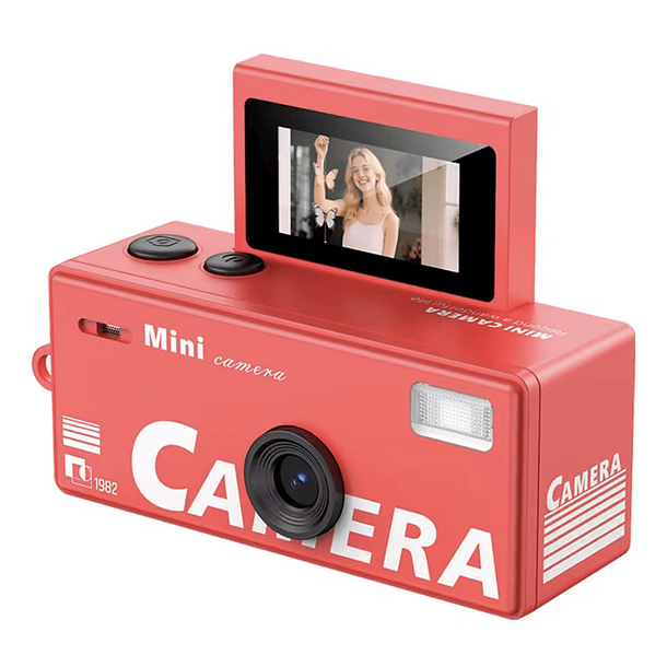 Preventa Mini Camara Retro Digital Llavero Con Pantalla Flip 11