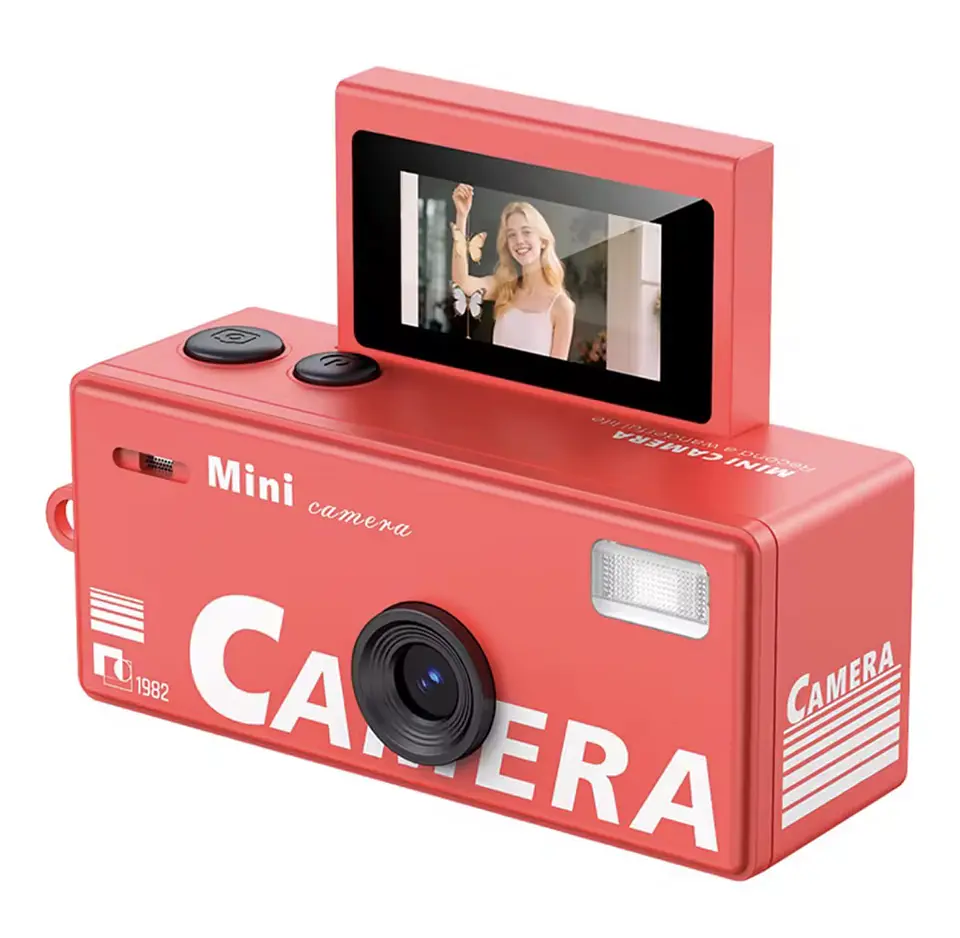 Preventa Mini Camara Retro Digital Llavero Con Pantalla Flip 11