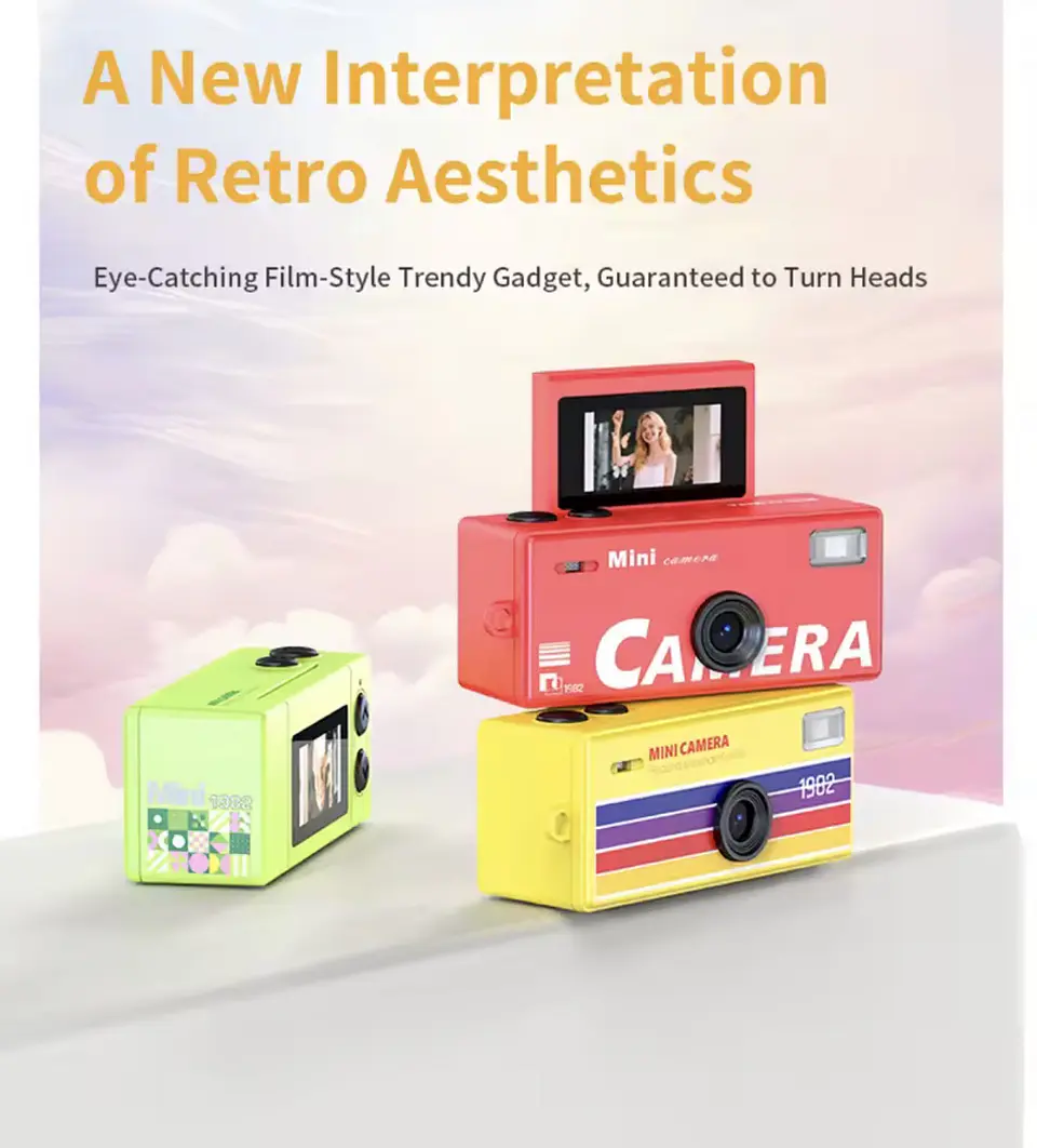 Preventa Mini Camara Retro Digital Llavero Con Pantalla Flip 7