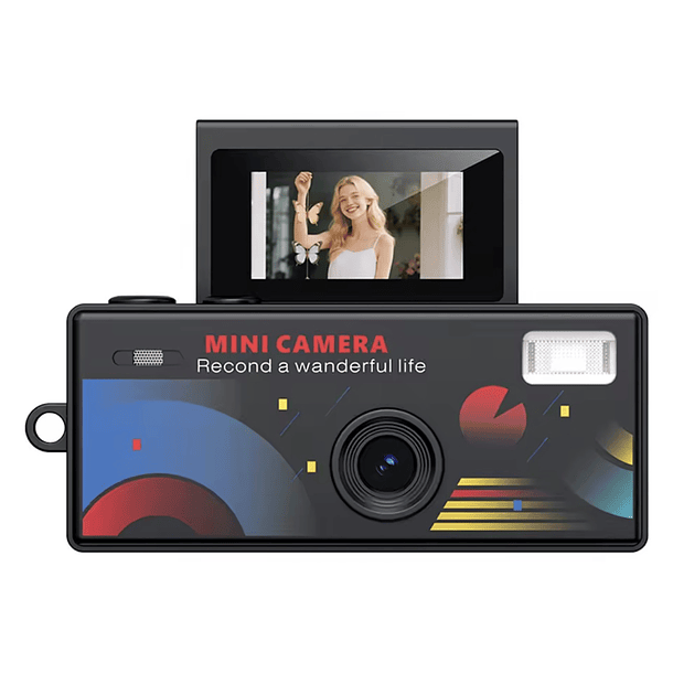 Preventa Mini Camara Retro Digital Llavero Con Pantalla Flip 14