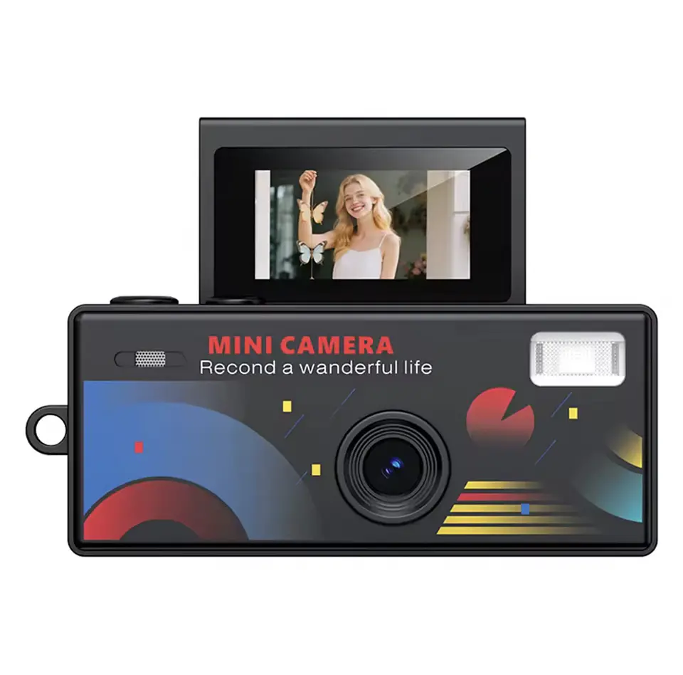 Preventa Mini Camara Retro Digital Llavero Con Pantalla Flip 14