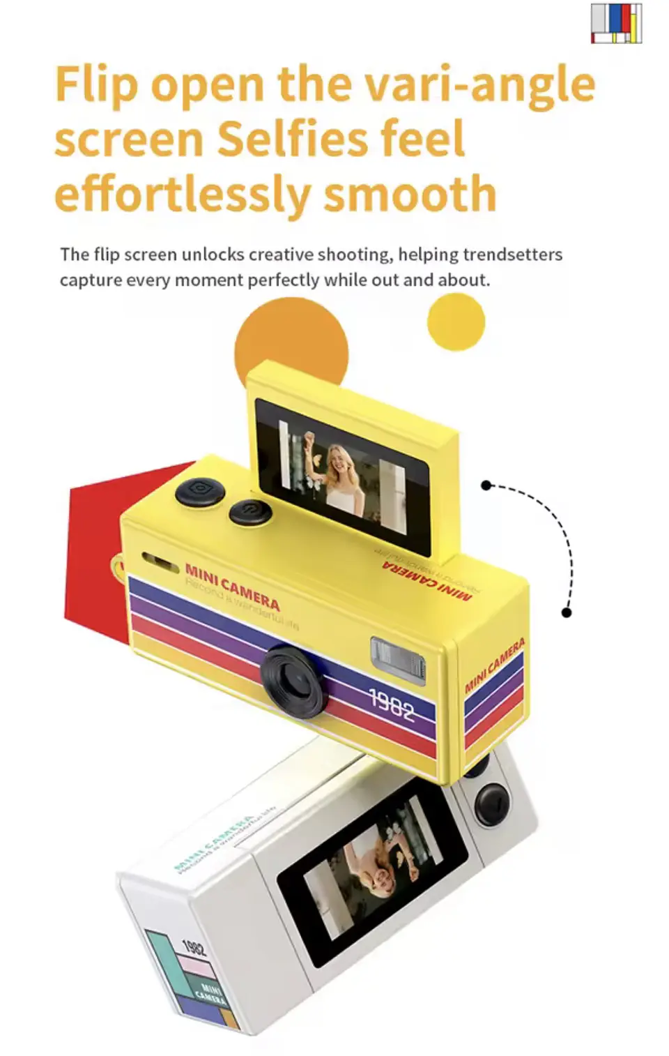 Preventa Mini Camara Retro Digital Llavero Con Pantalla Flip 2