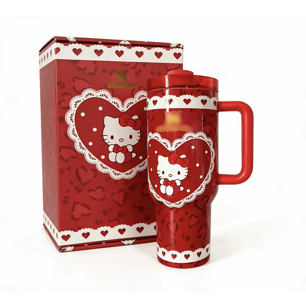 Preventa Termo Hello Kitty Ed. San Valentin Brilla en la Oscuridad 3