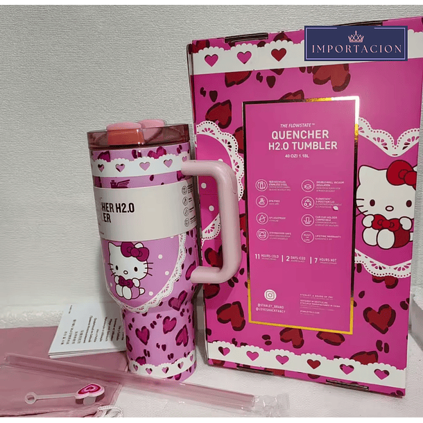 Preventa Termo Hello Kitty Ed. San Valentin Brilla en la Oscuridad 4