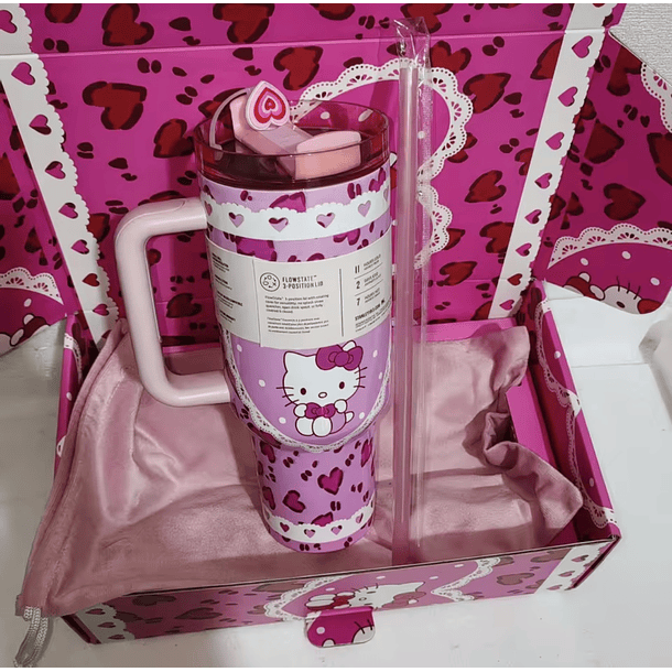 Preventa Termo Hello Kitty Ed. San Valentin Brilla en la Oscuridad 6