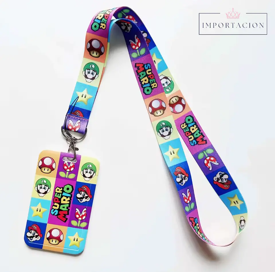 Preventa Portacredencial Vertical + Lanyard Mario Y Luigui 2