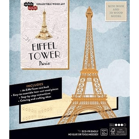 Paris: Eiffel Tower - Mini Book And 3D Wood Model (Libros En Ingles) 
