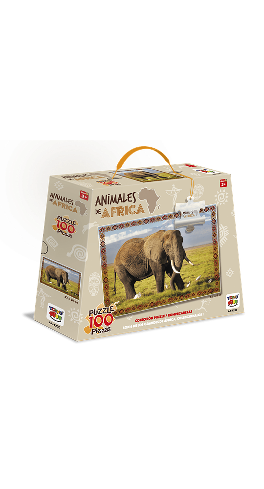 Puzzle Animales De Africa 100 Piezas Elefante