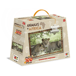 Puzzle Animales De Africa 100 Piezas Leon