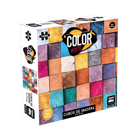 Puzzle Color 1000 Piezas Cubos De Madera