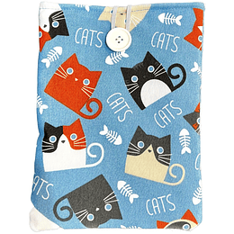 Funda De Tela Para Libros Diseño Gatos