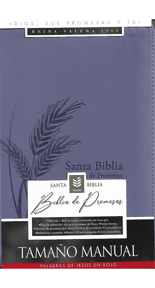 Biblia Reina Valera 1960 Edicion De Las Promesas Tamaño Manual Letra Grande Con Indice Cierre Lavanda