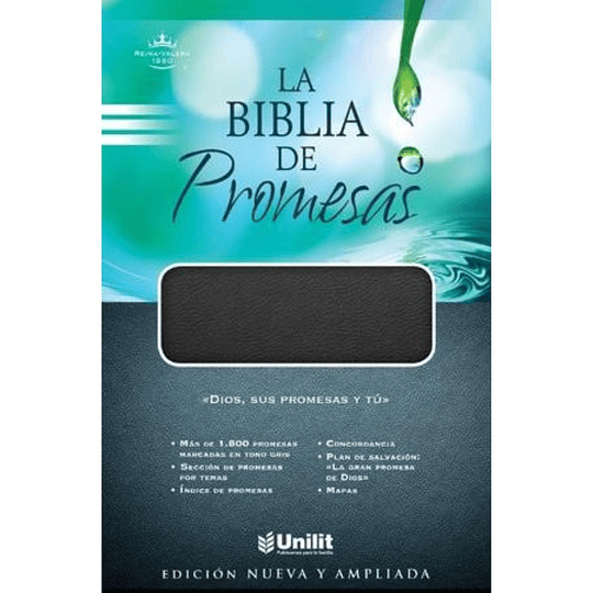 Biblia De Promesas Rvr-1960 Tamaño Bolsillo Piel Especial Negra