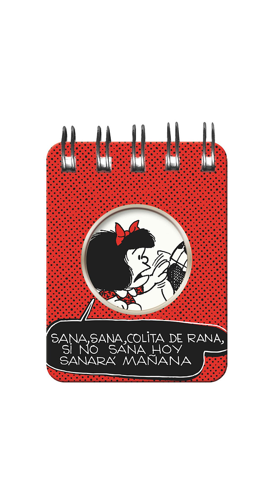 Mini Block Con Espiral Mafalda Rojo