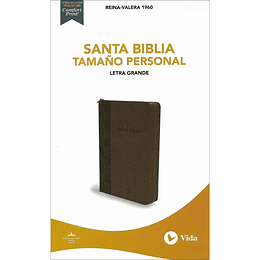 Biblia Reina Valera 1960 Tamaño Personal Letra Grande Con Indice Y Cierre Cafe