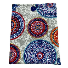 Funda De Tela Para Libros Diseño Mandalas Multicolor