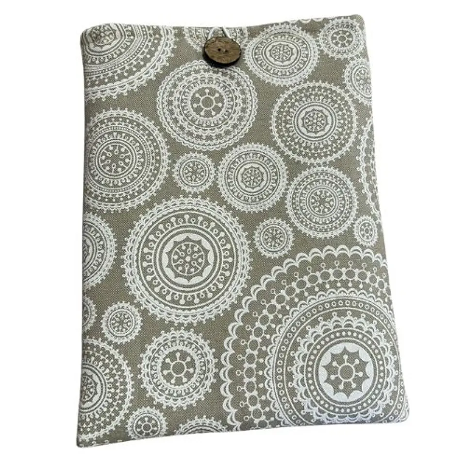 Funda De Tela Para Libros Diseño Gris Y Blanco 1